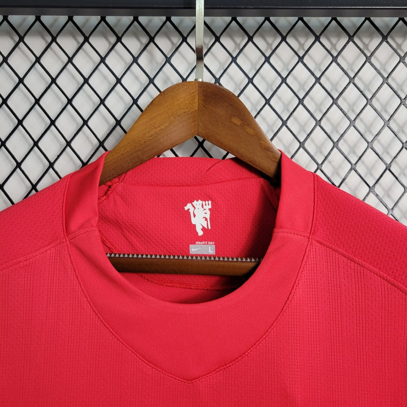 Camisa Manchester United Home Manga Longa 07/08 Retrô - Vermelha