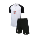 Conjunto Infantil Corinthians I 25/26 - Branco e Preto