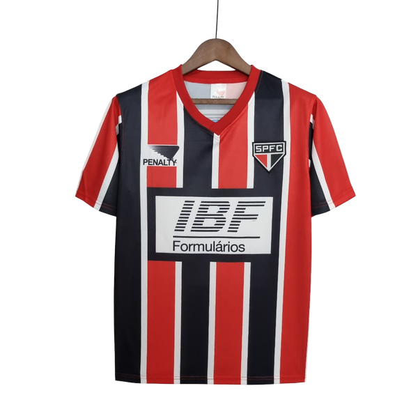 Camisa São Paulo Away 1991 Retrô - Preta e Vermelha