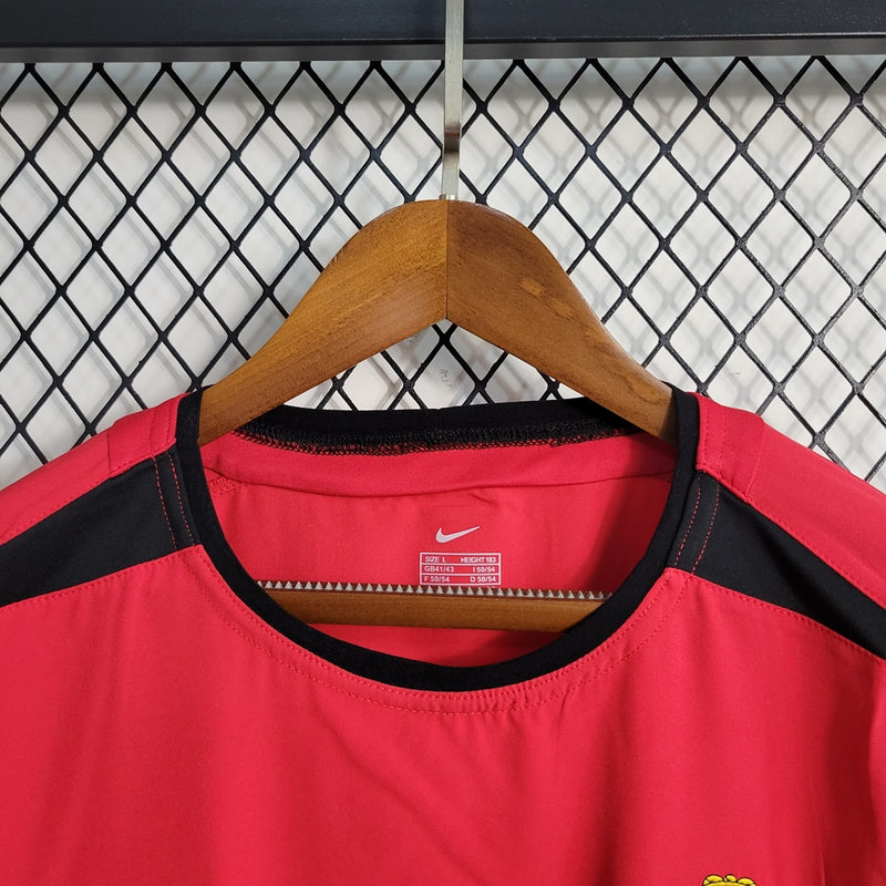 Camisa Manchester United Home Manga Longa 03/04 Retrô - Vermelha