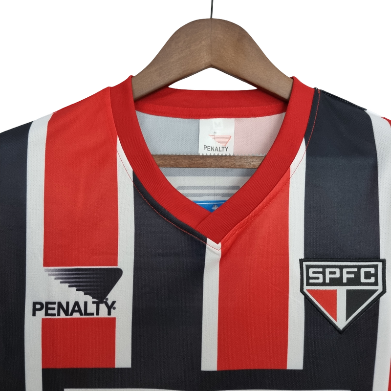 Camisa São Paulo Away 1991 Retrô - Preta e Vermelha