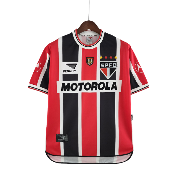 Camisa São Paulo Away 2000 Retrô - Preta e Vermelha