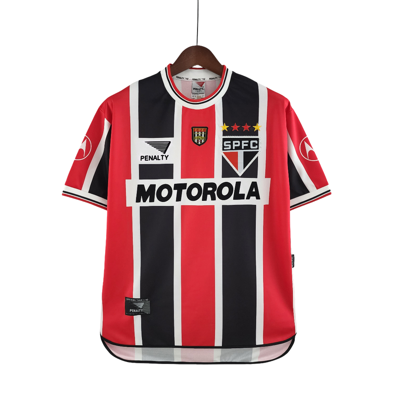 Camisa São Paulo Away 2000 Retrô - Preta e Vermelha