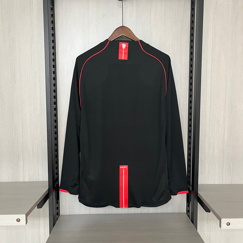 Camisa Manchester United Third Manga Longa 07/08 Retrô - Preta