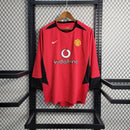 Camisa Manchester United Home Manga Longa 03/04 Retrô - Vermelha