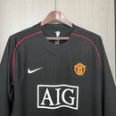 Camisa Manchester United Third Manga Longa 07/08 Retrô - Preta