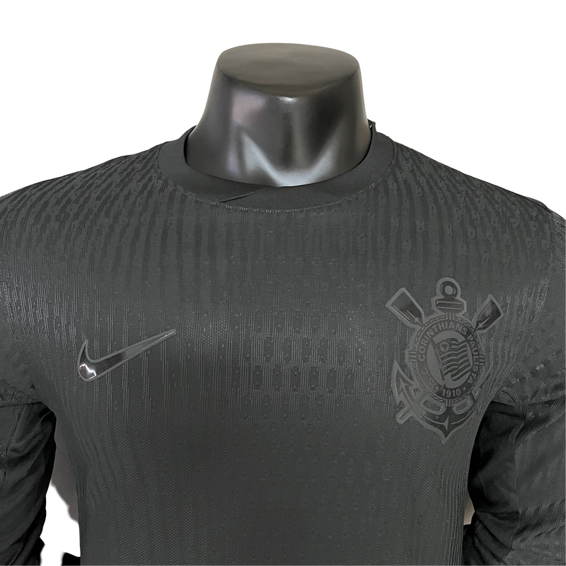 Camisa Corinthians Away 24/25 Jogador Manga Longa - Preta