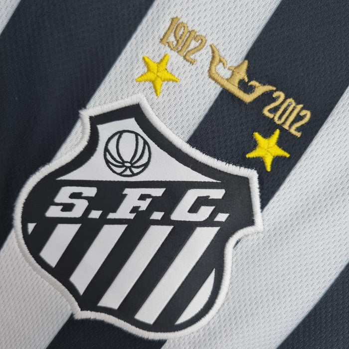 Camisa Santos Away 12/13 NEYMAR JR/11 Retrô - Branca e Preta