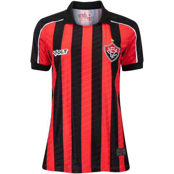 Camisa Vitória Home Feminina 25/26 - Vermelha e Preta