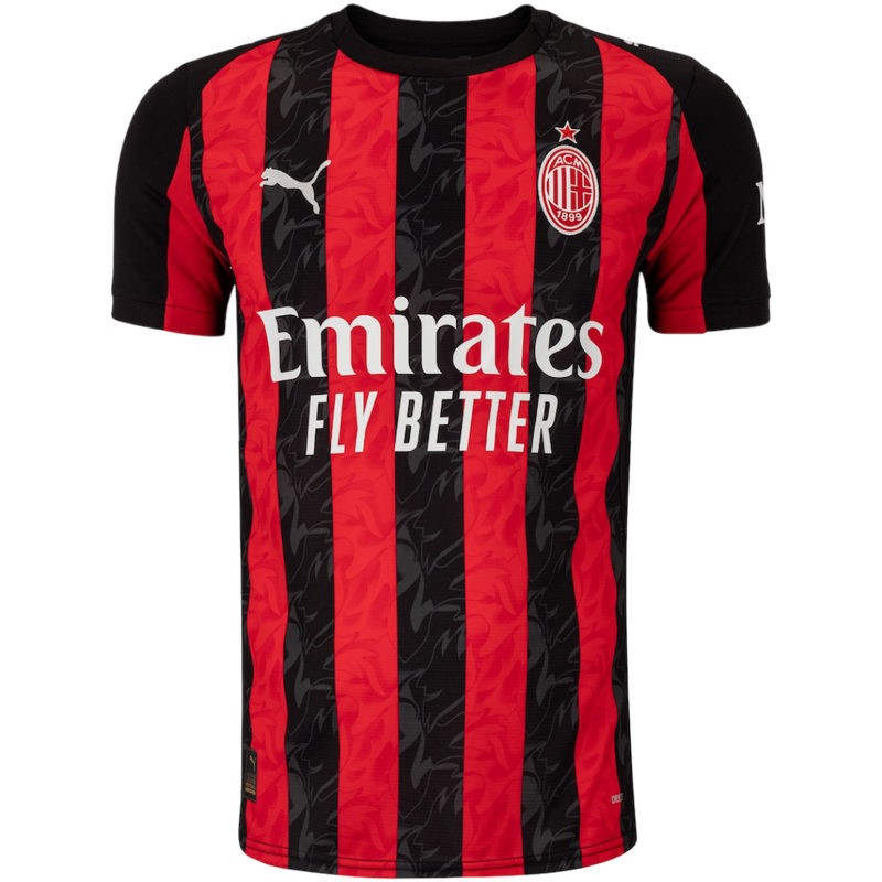 Camisa Milan Home 25/26 - Preta e Vermelha