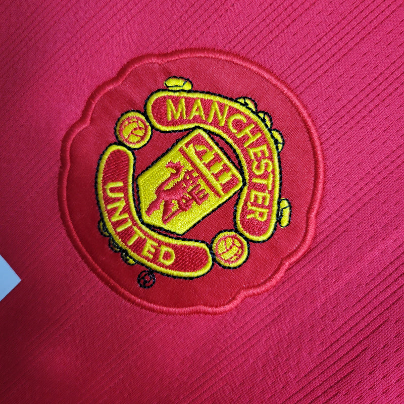 Camisa Manchester United Home Manga Longa 07/08 Retrô - Vermelha