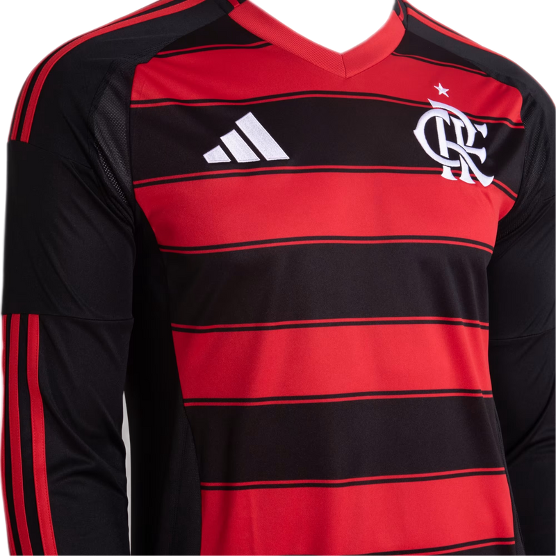 Camisa CRF Home 25/26 Manga Longa - Preta e Vermelha