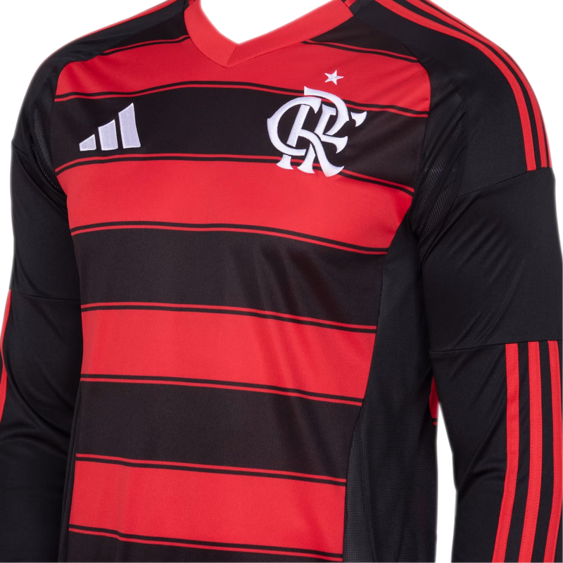 Camisa CRF Home 25/26 Manga Longa - Preta e Vermelha