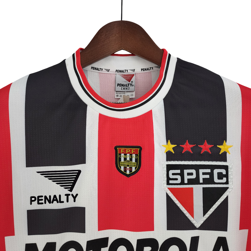 Camisa São Paulo Away 2000 Retrô - Preta e Vermelha